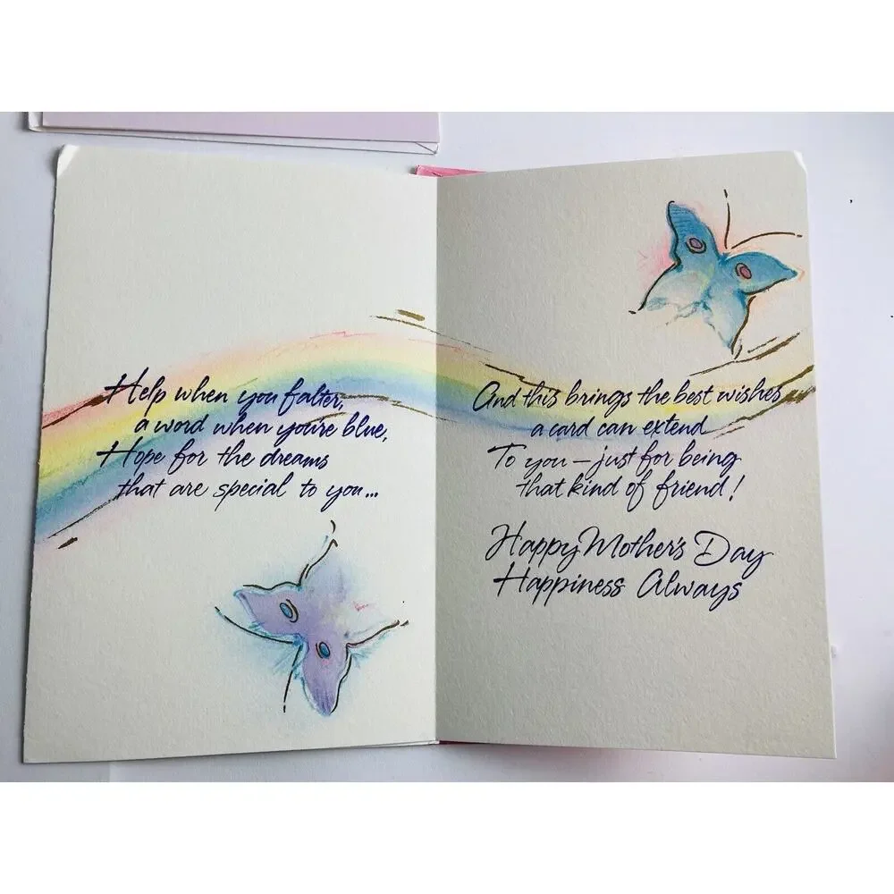 3 Vintage HALLMARK AMERICAN GREETINGS Mother's Day CARDS FORGET ME NOT Friend